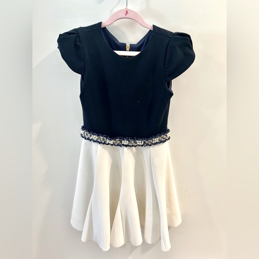 Zoe Ltd. Navy and Ivory Dress. Sz 7